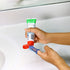 Brilliant Baby Finger Toothbrush - Blue/Clear Silicone Teether Brush for Infant-Toddler, 2 Count