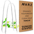 NARZ Professional Tongue Scraper for Bad Breath, Reusable Stainless Steel Cleaners with Dual Carved Handle for Adults &