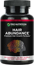 TRIO NUTRITION Biotin Hair Abundance | Hair Growth Vitamins 10000mcg | Collagen & Keratin Boosted | 30 Day Supply