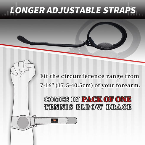 INDEEMAX Tennis Elbow Brace, Adjustable Forearm Band for Men & Women, Pain Relief for Golfers and Tennis Elbow