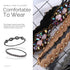 Teenitor Elastic Beaded Headbands, 5pcs Crystal Rhinestone for Women & Girls