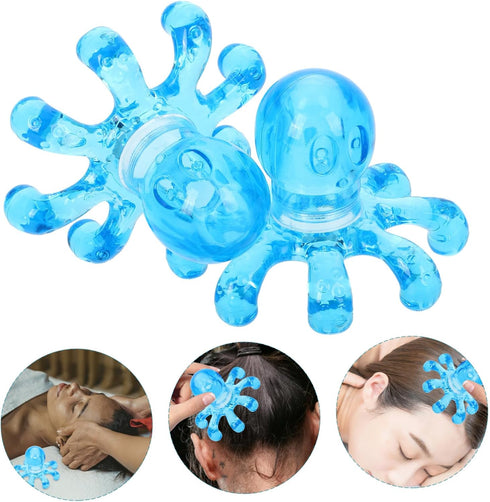 rosenice 4X3.9X3.1 Inch Octopus Head Massager Handheld Scalp Massager for Relaxation and Lymphatic Massage Compact