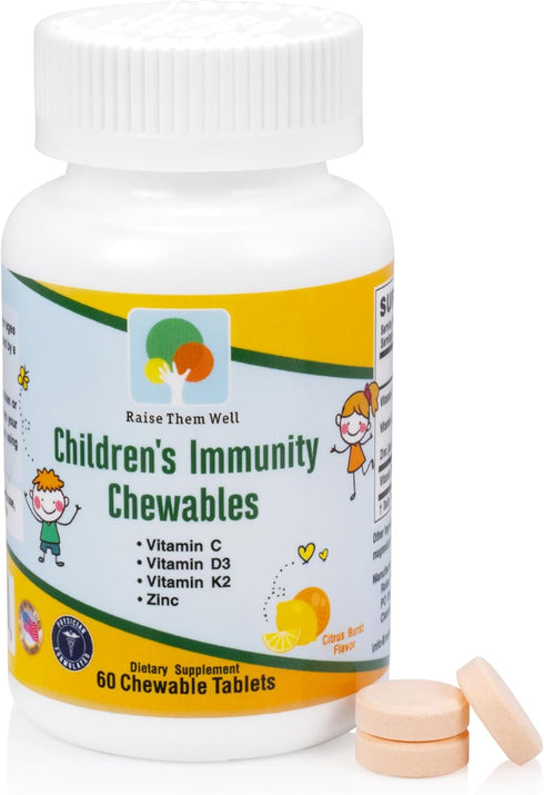 Kids Vitamin C and Immune Support - Citrus Flavored 60 Chewable Tablets