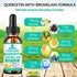 Quercetin with Bromelain Liquid Drops, 4X Stronger Than Capsules & Pills, 7-in-1 Organic Zinc Quercetin 1000mg with Bromelain 500mg Vitamin C D3 Immune Complex for Respiratory Health & Antioxidant