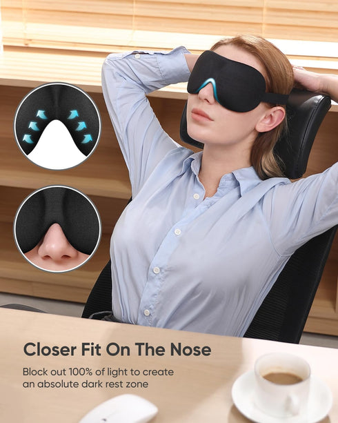 LKY DIGITAL Sleep Mask for Side Sleeper, 3 Pack Blackout 3D Eye Mask for Sleeping, Night Blindfold for Men Women