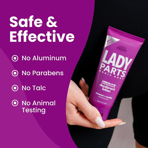 Super Fresh Lady Parts Deodorant for Women - Full Body & Private Parts - INVISIBLE CREAM, Aluminum Free, 4oz