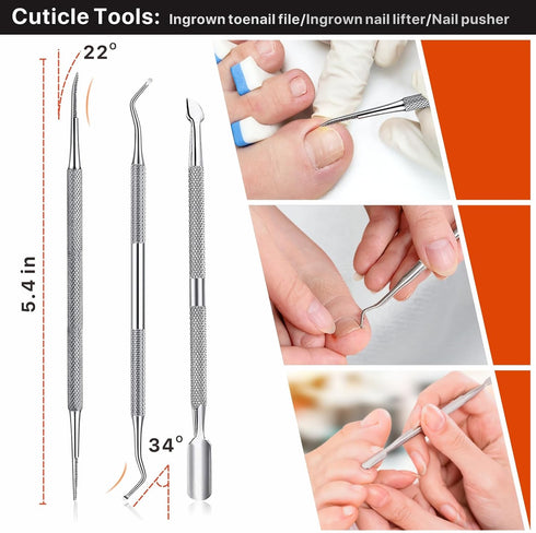 Toenail Clippers for Seniors, Professional Heavy Duty Long Handle Nail Clippers, 6Pcs Black