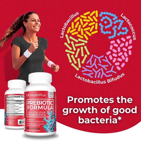 Health Plus Prebiotic Formula, Probiotics + Digestive Enzymes, 180 Capsules