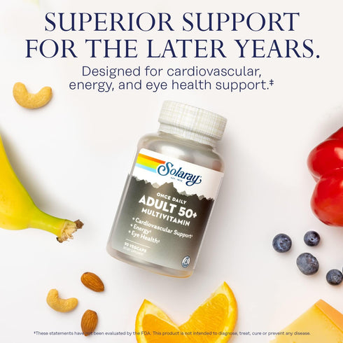 SOLARAY Once Daily Adult 50+ Multivitamin, Healthy Energy, Heart & Immune Support, 90 CT