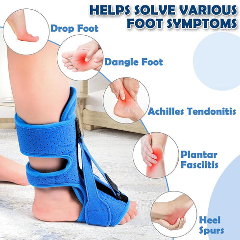 Plantar Fasciitis Night Splint, Foot Orthotic Brace Plantar Fasciitis Relief Splint Achilles Tendonitis Fixed Day Night Use Achilles Tendonitis Foot Drop Splint Blue