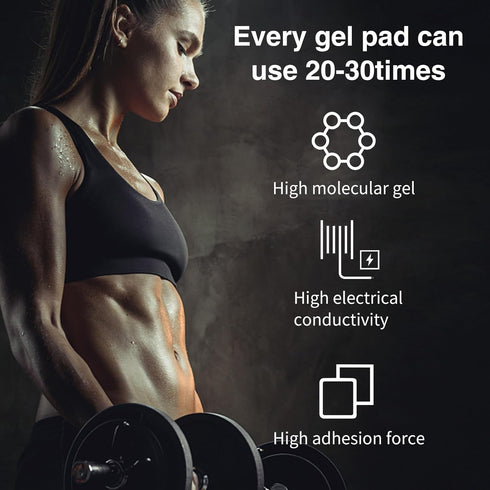 PAMASE 50/80 Pcs Gel Pads for Abs Stimulator - Replacement Pads for Reusable Ab Workout Toner Belt
