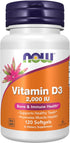 NOW Foods Vitamin D-3 2,000 IU, High Potency, 120 Softgels