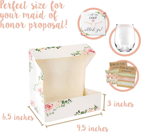 Maid of Honor Proposal Box - 1 Pack Floral Design Gift