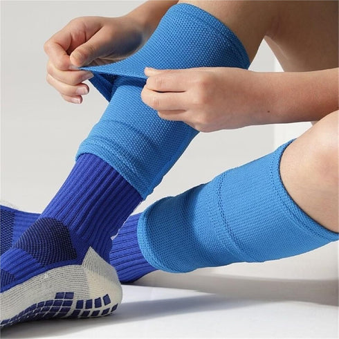 PAKHUDB 1 Sleeve(Orange,M(8-13Y)) Calf Compression Sleeves Pair Football Shin Guard with Pocket Adults Teens