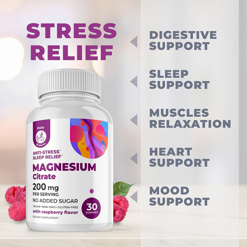 DR. MORITZ Magnesium Gummies Sugar-Free - Calm Supplement for Children, 30 Count Chews for Kids & Adults