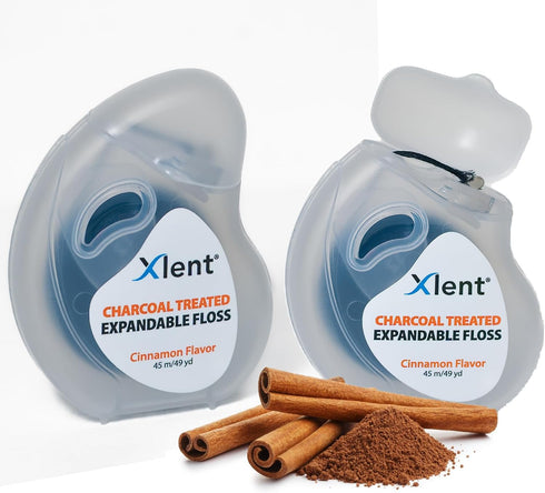 Xlent Expandable Floss Treated Activated Charcoal, Xylitol Natural Plant Based Wax in Cinnamonflavor,