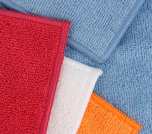 Microfiber Cleaning Cloth, Commercial Grade Extra Thick, 16in x 16in, 4 Color Mixed, Pack of 12