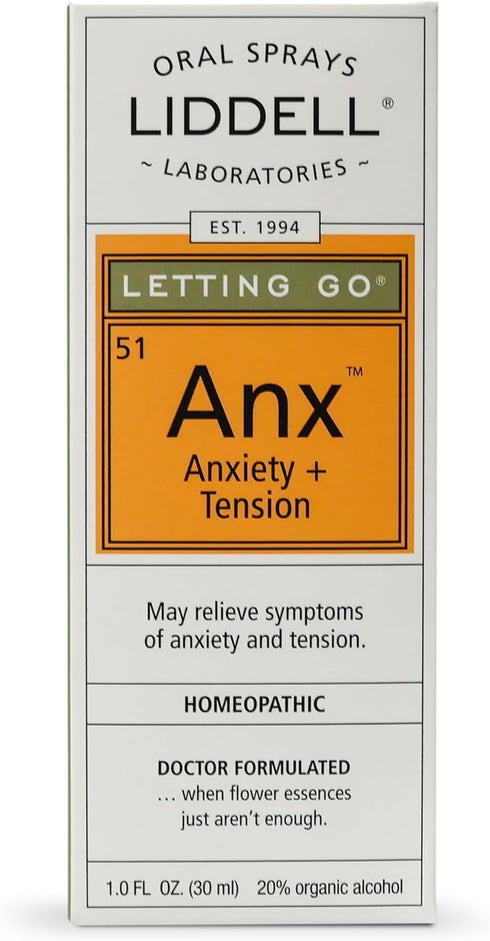 Liddell Letting Go - Homeopathic Oral Spray for Anxiousness, Stress, Restlessness - Natural Calm, 1.0 fl. Oz.