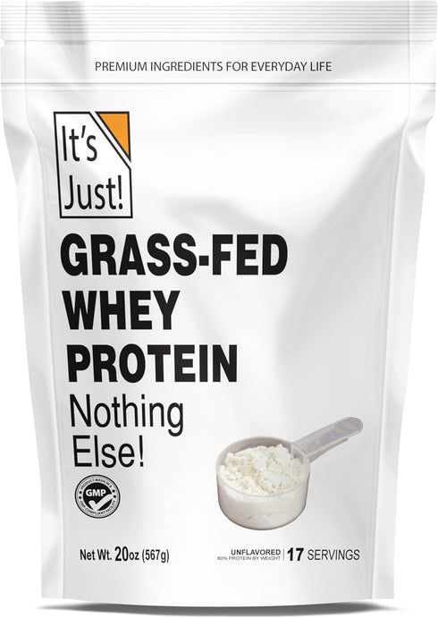It's Just! Whey Protein Concentrate, Ultra Premium Grass-Fed, Unflavored (1.25 Pound)