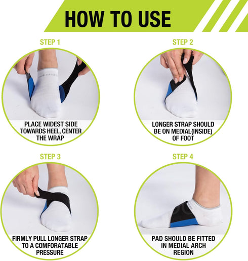 Pro-Tec Arch Premium Compression Brace for Arch Support, Pain Relief, Foot Support, Adjustable for Men & Women