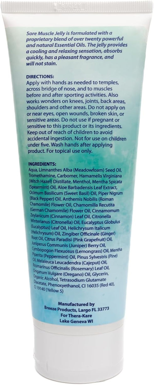 SMJ sport (8 Sore Muscle Jelly Sore Muscle Topical Relief Cream Ounce Original). Proprietary Blend of Essential Oils
