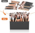 HIIMIEI Black Makeup Brush Holder - Acrylic Organizer with 6 Slots for Vanity Countertop Storage