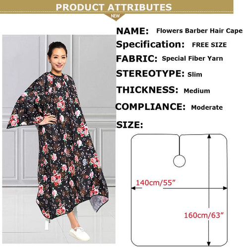 Professional Hair Stylist Color Cape - Shampoo & Cutting Hairdressing Capes with Snap Closure, Rose