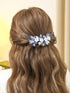 Unicra Butterfly Bride Wedding Hair Vine, Blue Pearl Bridal Hair Piece, Rhinestone Headband for Women