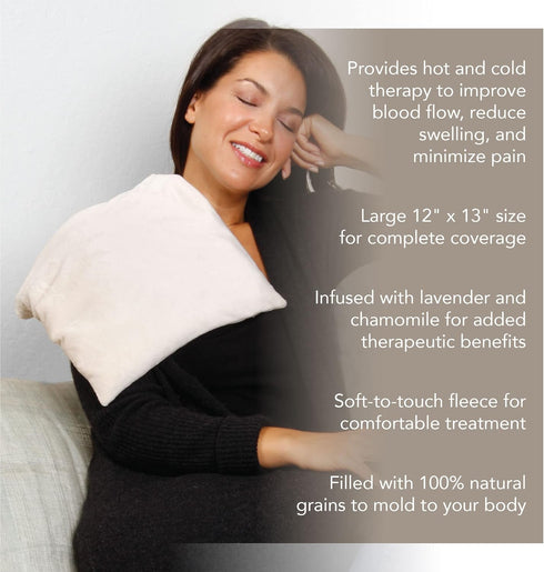 Bed Buddy Microwavable Heating Pad - Lavender Aromatherapy for Back & Neck Pain, Moist Heat & Cooling Therapy