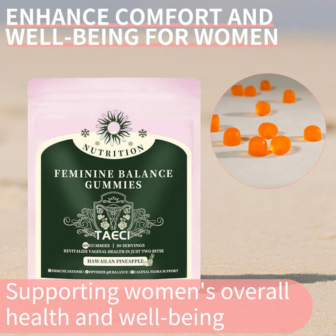 Taeci Gummies Immune 60 Gummies (30-Day Feminine Balance for Women Daily pH & Probiotic Support with Pineapple