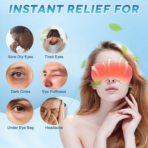 2Pack Gel Cooling Eye Mask, Reusable Cold Eye Masks for Sleep, Hot & Cold Therapy Compress for Puffiness, Dark Circles