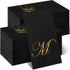 MotiMind 100 Pcs 3ply Black and Gold Napkins Monogram Black and Gold Disposable