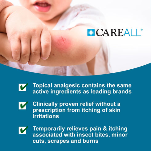 CareAll Anti-Itch Cream 1.25oz - Histamine Blocking Topical Analgesic & Skin Protectant for Itch Relief