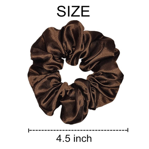 Sufermoe 6 Pcs Satin Silk Hair Scrunchies, Soft Hair Ties in 6 Classic Colors for Women and Girls, 4.5 Inch