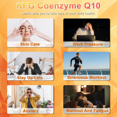 KFG CoQ10 400mg Softgels, Coenzyme Q10 Supplements for Heart Health, Immune System, Gluten Free