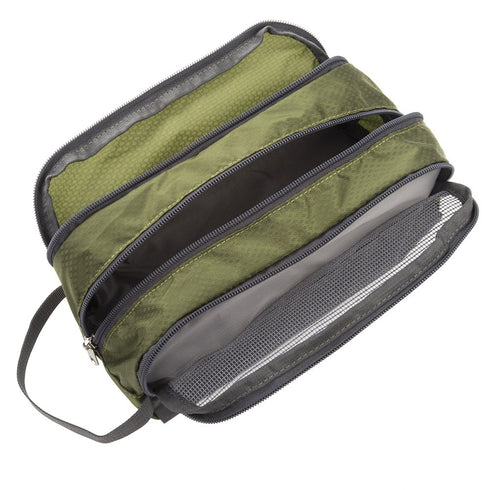 Toiletry Bag, Light Mesh Travel Organizer for Weekend Trip, Gym Bag, Mens Shaving Kit Bag (Army Green)