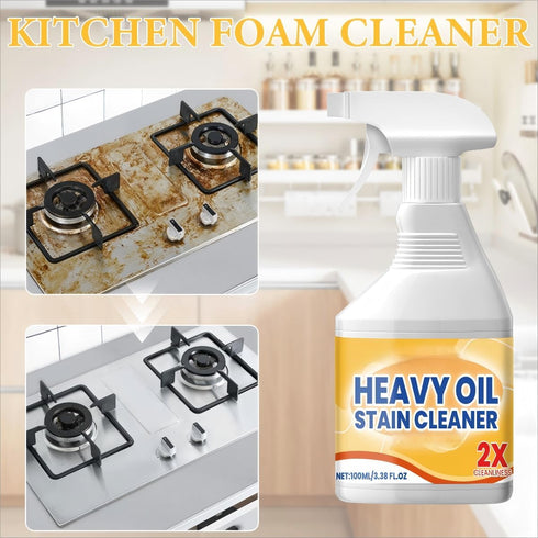 Wanban 2pc Heavy Duty Degreaser Cleaner Spray - Kitchen Heavy Oil Clean for Stubborn Oil Stains, All-Purpose Cleaner