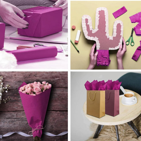 Jkopsnr 120 Sheets Plum Tissue Paper 20x14 Inches for Gift Bags, Bulk Wrapping Tissue Paper for DIY Crafts, Holidays