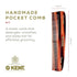 Kent R7T Double Tooth Hair Pocket Comb, Small Fine/Wide Tooth Comb For Hair, Beard and Mustache, Coarse/Fine Hair Grooming Comb for Men, Women and Kids. Saw Cut Hand Polished. Handmade in England