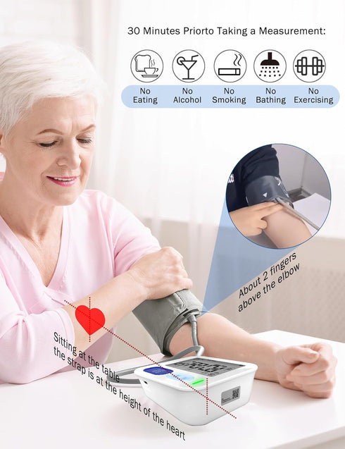 Blood Pressure Monitor, Upper Arm Cuff with 9"-17" Large Cuff, 4" Screen Automatic Digital BP Machine for Home Use