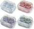4 Pack Clear Contact Lens Case Travel Kit, Cute Holder with Tweezers Remover Tool, Soak Storage for Travel & Home