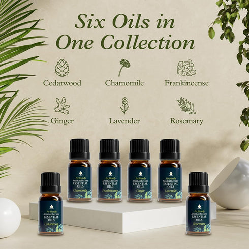 PURSONIC Pet Friendly Aromatherapy Essential Oils Collection, 6-Count - Safe for Dogs and Cats, Natural Relaxation and Stress Relief