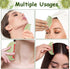 Janedream Jade Stone Gua Sha Comb - Traditional Massage Tools for Scalp and Facial Therapy