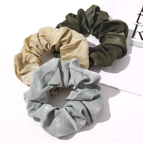 Silk Satin Scrunchies for Women, Big Scrunchy Ponytail Holder, Soft Elastic Hair Bands for Vsco Girls