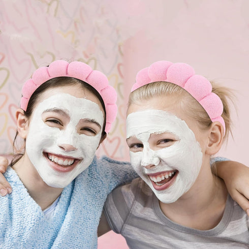 WHAVEL 3 Pack Spa Headband - Makeup Headbands for Women & Girls, Sponge Terry Cloth for Washing Face (Pink)