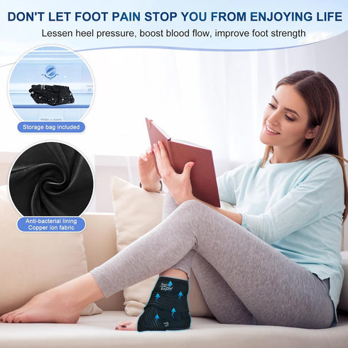 Relief Expert Ankle Ice Pack Wrap | Cold Compression Gel Pack for Swelling, Achilles Tendonitis, Plantar Fasciitis