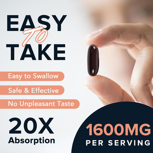 1600 mg Liposomal NAD Supplement - 98% Pure NAD+ for Aging Defense & Energy, 60 Softgels