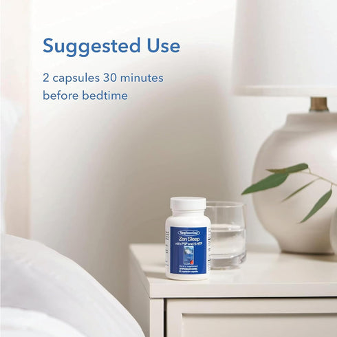 Allergy Research Group Zen Sleep Supplement - Supports Normal Healthy Sleep, P5P, 5-HTP, GABA, L-Theanine, 60 Count