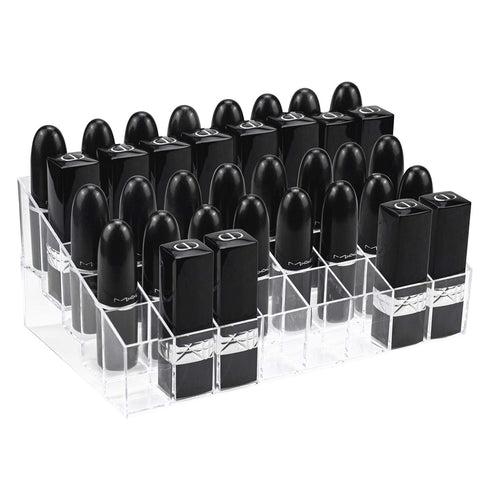 Hedume 2 Pack Lipstick Holder, 40 Slot Acrylic Makeup Organizer, Clear Cosmetic Display Case