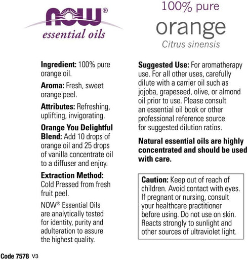 NOW Foods Sweet Orange Oil, 4 Fluid Ounce + 1 Glass Dropper